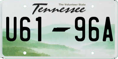 TN license plate U6196A