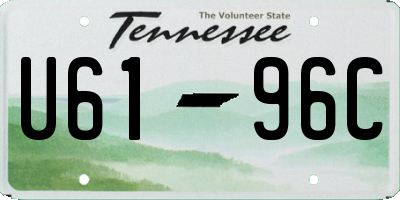 TN license plate U6196C