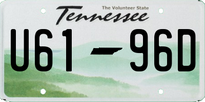 TN license plate U6196D