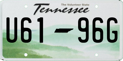 TN license plate U6196G