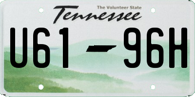 TN license plate U6196H