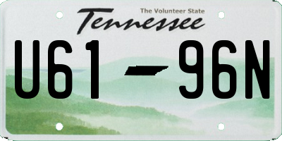 TN license plate U6196N