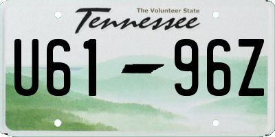TN license plate U6196Z