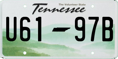 TN license plate U6197B