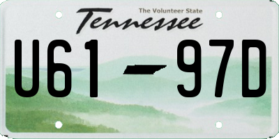 TN license plate U6197D