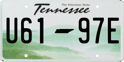 TN license plate U6197E