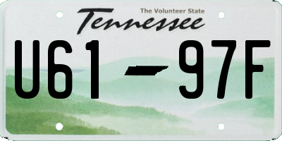 TN license plate U6197F