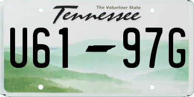 TN license plate U6197G