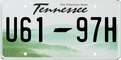 TN license plate U6197H