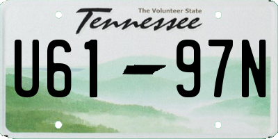 TN license plate U6197N