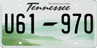 TN license plate U6197O