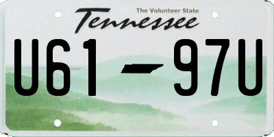 TN license plate U6197U