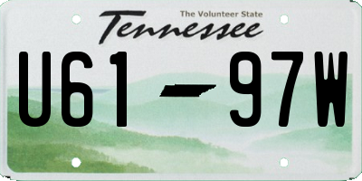 TN license plate U6197W