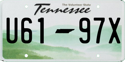 TN license plate U6197X