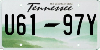 TN license plate U6197Y