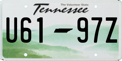 TN license plate U6197Z