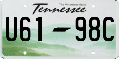 TN license plate U6198C