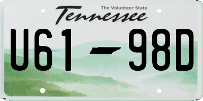 TN license plate U6198D