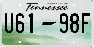 TN license plate U6198F
