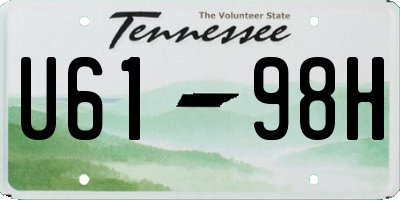 TN license plate U6198H