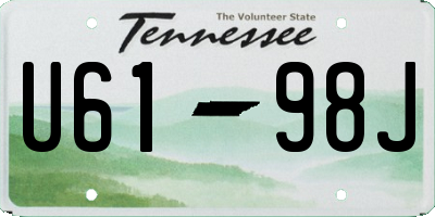 TN license plate U6198J