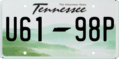 TN license plate U6198P