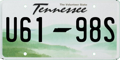 TN license plate U6198S