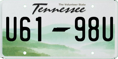 TN license plate U6198U