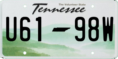 TN license plate U6198W