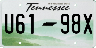 TN license plate U6198X