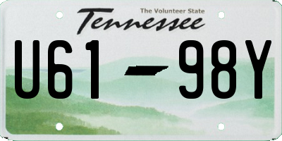 TN license plate U6198Y
