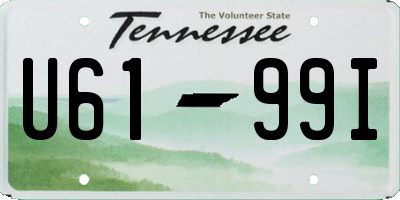 TN license plate U6199I