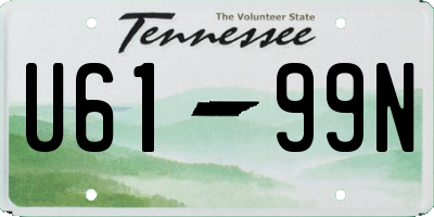 TN license plate U6199N