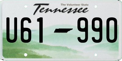 TN license plate U6199O