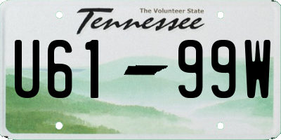 TN license plate U6199W