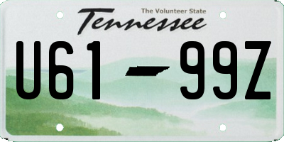 TN license plate U6199Z