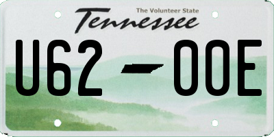 TN license plate U6200E