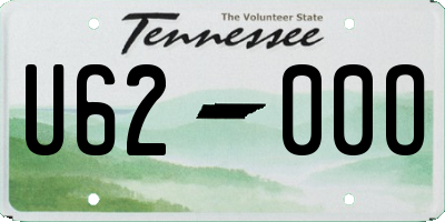 TN license plate U6200O