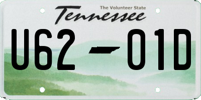 TN license plate U6201D