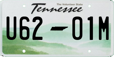 TN license plate U6201M