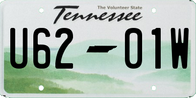 TN license plate U6201W