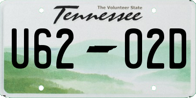 TN license plate U6202D