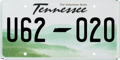 TN license plate U6202O