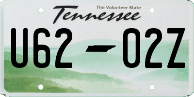 TN license plate U6202Z