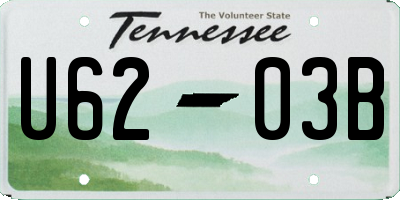 TN license plate U6203B