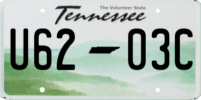 TN license plate U6203C