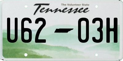 TN license plate U6203H