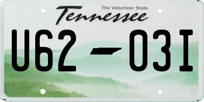 TN license plate U6203I