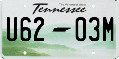 TN license plate U6203M