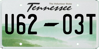 TN license plate U6203T